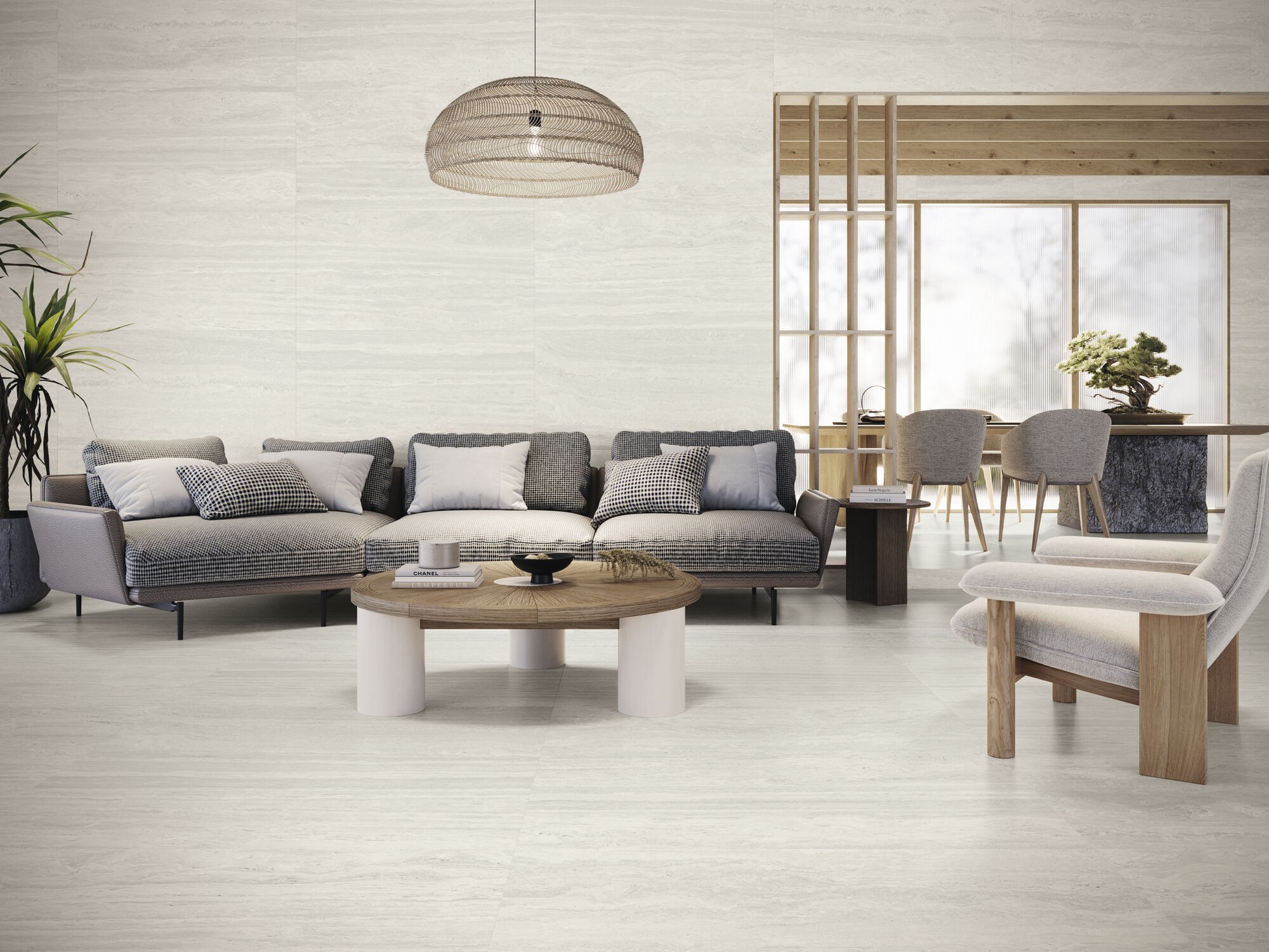 Carrelage aspect marbre Roma blanc  60x120 cm 2